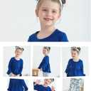 Kucnuzki Baby Girl Clothes Toddler Girl Outfit Ruffle Sleeve Shirt Floral Pant Set Fall Winter Clothing for Girl (Blue)