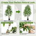 7FT Artificial Ficus Tree Tall Faux Indoor Plant with Lush Green Leaves