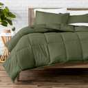 Bare Home Comforter Set - Queen Size - Ultra-Soft - Goose Down Alternative - Premium 1800 Series - All Season Warmth (Queen, Cypress Green)