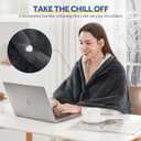 Sealy Heated Blanket Throw with Built-in Button Controller, Reversible Flannel to Sherpa Electric Blanket with 2-10 Hours Auto-Off & 4 Heating Levels, Over-Heat Protection, 50x60 inch, Charcoal