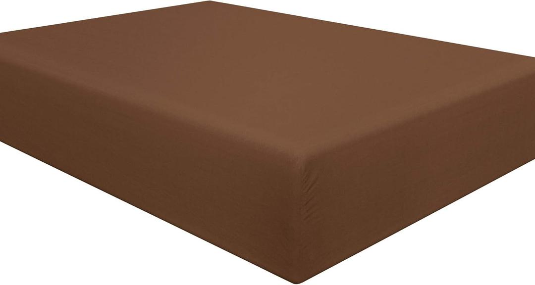 NTBAY Twin Fitted Sheet Only - Brushed Microfiber Deep Pocket Fitted Sheet - Soft, Wrinkle-Free, Fade-Resistant, Stain-Resistant, Hotel Quality Fitted Bed Sheet, Brown