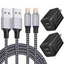 iPhone Fast Charger, iPhone Charger Fast Charging 2Pack Dual Port USB Wall Chargers Block Adapter Plug Long 6FT Fast Charging Lightning Cable Cord for iPhone 14 13 12 11 Pro Max XS X 8 7 Plus SE iPad (Black)