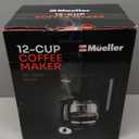 Mueller 12-Cup Drip Coffee Maker - Borosilicate Carafe, Auto-Off, Reusable Filter, Anti-Drip, Keep-Warm Function, Clear Water Level Window Coffee Machine, Kitchen Essentials & Accessories (Black)