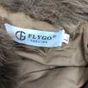 Flygo Women's Faux Fur Coat Fluffy Faux Fur Jacket Long Sleeve Lapel Furry Winter Jackets Shaggy Parka Short Coat (Large, Brown)