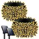 Selarlyt 2 Pack 200LED Solar Christmas Lights Outdoor, 72FT Solar String Lights with 8 Lighting Modes, IP65 Waterproof Solar Lights Outdoor for Xmas Garden Party Tree Decor, Warm White