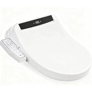 Electric Smart Toilet Seat, Upgraded Heated Bidet with Adjustable Instant Warm Water and Warm Dryer, Night Light, Slow Close Lid (Elongated2 (Side Arm Control))