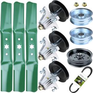 NICHEFLAG 54 inch Deck Rebuild Kit for Cub Cadet ZT1 54, RZT L54, ZT2 54 KW FAB, RZT S54 Includes 3x918-06978 Spindle Assembly 1x954-04329A Belt (5/8x149) 3x942-05056 Blades and Idler Pulley Kit