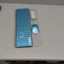 Wireless Keyboard and Mouse Combo, RGB Backlit, Rechargeable & Light Up Letters, Full-Size, Soft Typing, Sleep Mode, 2.4GHz Quiet Keyboard Set for Mac, Windows, Laptop, PC, Trueque (Metallic Blue)