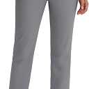 Bobobigo Women's Golf Pants with Deep Pockets Stretch 7/8 High Waisted Travel Pants Ankle Pants Casual Light Grey M