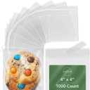Self Sealing Cellophane Bags - 4" x 4" (1000 Count) - Clear Plastic Resealable Cello Bag - Cellophane Treat Bags, Cookie Bags for Packaging, Candy bags, Cello Bags, Pastry Bags