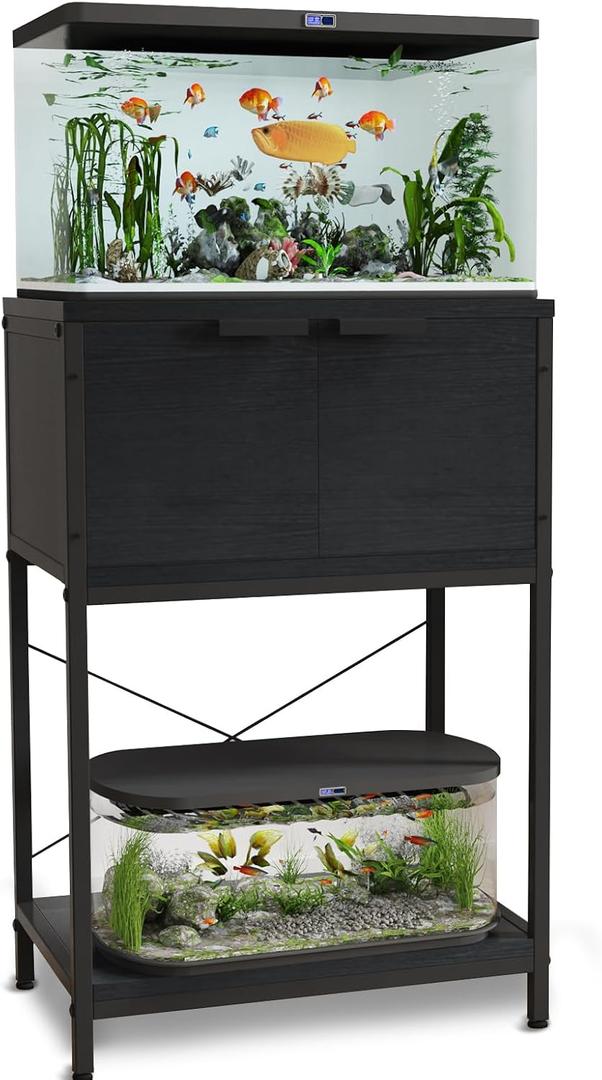5-10 Gallon Fish Tank Stand, Aquarium Stand with Cabinet Storage for Aquarium Stand, Cabinet for Fish Tank Accessories Storage, Heavy Duty Tank Stand for Home Office Turtle Reptile Tank Stand