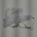 Cheers to Love Neon Sign for Wall Decor, Cheers to Love Led Sign with USB Supply for Bedroom Birthday Wedding DecorWhite Led Signs 15.7x11.8 Inch
