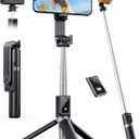 Selfie Stick Tripod with Remote, Extendable 360 Rotatable Selfie Stick, 41.7" Phone Tripod Stand for Cell Phone Filming Compatible with iPhone Samsung Android Smartphone Gopro