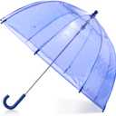 totes Kids Clear Bubble Umbrella with Dome Canopy, Lightweight Design, Wind and Rain Protection, Blue, Kids - 38" Canopy