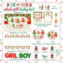 Christmas Gingerbread Gender Reveal Decorations Red Green Christmas Gender Reveal Paper Plates Napkin Tablecloth Balloons Boxes Tablecloth Backdrop Cake Topper for Xmas Baby Shower Party Decor