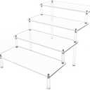 Hmdivor Acrylic Risers for Display 1 Pack 4 Tier Acrylic Display Risers Perfume Stand, Clear Cupcake Display Stand Holder for Perfume Figures Cupcake Dessert 9 IN