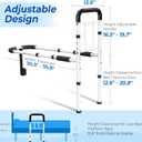 Bed Rails for Elderly Adults Safety - ASTM Approved, 350 LBS Capacity, Tool-Free Assembly, Non-Slip Ergonomic Handle with Storage Pocket, Safe Bed Rails for Seniors