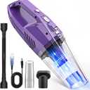 Handheld Vacuum Cordless,Car Vacuum Cleaner Portable Wireless with Powerful Suction/Multi Accessories,Low-Noise Lightweight Mini Hand Vacuum Cordless Rechargeable for Car,Office and Home Cleaning (Deep Purple)