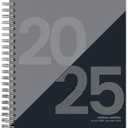 Rileys 2025 Planner - Day Planner 2025 Daily Weekly & Monthly, Flexible Cover, Notes Pages, Twin-Wire Spiral Binding, Agenda Planner, Geographic (8 x 6 inches, Black) 4 PCS