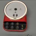 4 in 1 Retro Portable CD Players with Bluetooth Speakers, FM Radio, Night Light, LCD Display, 4000 mAh Battery, Vintage Radio Built in Dual Speakers Supports USB/AUX/Type-C for Home (Red)