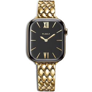 Tlselt Designer Band Compatible with Apple Watch Bands for Women 38/ 40/ 41/ 42/ 44/ 45/ 46/ 49mm, Dressy Fancy Stainless Steel Metal Strap for iWatch Series 11 10 9 8 7 6 5 4 3 SE Ultra 3 2 1
 (Gold)