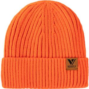 Vgogfly Lined Men Beanie Slouchy Knit Skull Cap Warm Stocking Hats Guys Women Striped Winter Beanie Hat (Bright Orange)