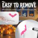 2 x Pink Halloween Decor, Spooky Halloween Party Supplies Stickers, 3D Bats Wall Decal, Cute Halloween Decorations Indoor for Bedroom, Bathroom, Home, Door, Window, Office