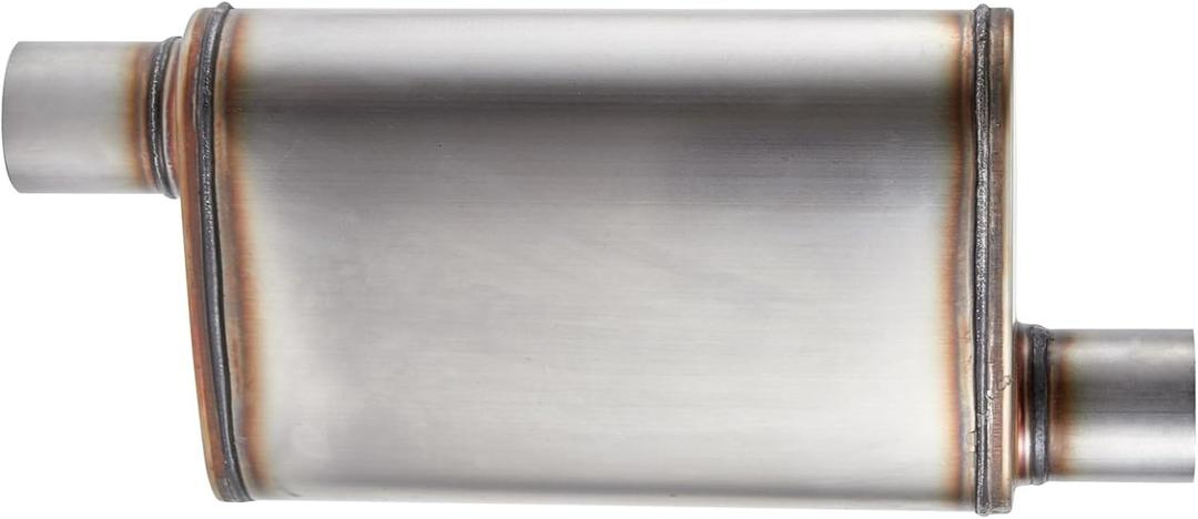 Universal 409 Stainless Muffler Straight-Through Performance Muffler Exhaust, offset in | offset out (2.5")