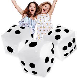 3 Pack Large Inflatable Dice Jumbo Giant Inflatable Dice for Indoor Outdoor Broad Game Ludo Pool Party Favor(20 Inch,White)