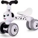 YGJT Baby Balance Bike Toys for 1 Year Old, Birthday Gifts for Boys and Girls, Silent Wheels & Non-Pedal Baby Walker Riding Toys for 10-36 Months Toddlers, Kids First Bike Gifts Spotty Dog