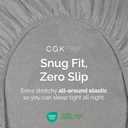 Queen Fitted Bed Sheet - Bottom Single Fitted Sheet Only - Ultra-Soft Hotel Luxury Bedding w/ 8-16 Inch Deep Pockets - Breathable & Wrinkle Free - Easy-Care, Fade & Shrink Resistant - Heathered Grey