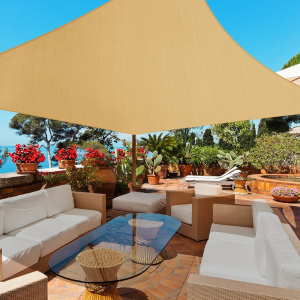 12'x16' Sun Shades Outdoor Patio, Curved Outdoor Shade Sail, UV Block Sun Shade, Rectangle Heavy Duty Permeable 160GSM Sun Shade Sail Shade for Patio, Garden, Backyard