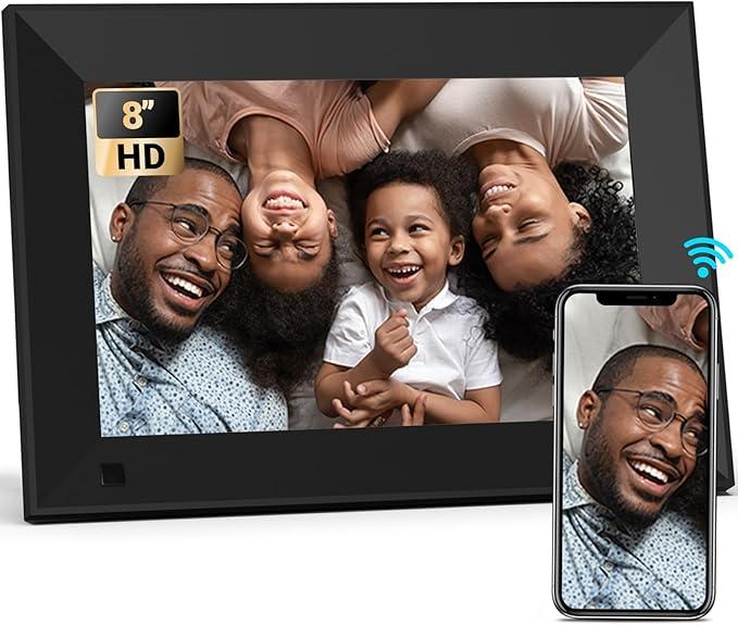 BSIMB Digital Photo Frame 8 Inch, WiFi Digital Picture Frame 16GB HD Touchscreen, Electronic Picture Frame with Auto-Rotate, Motion Sensor, Share Photos via App/Email, Digital Frame for Decor