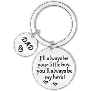 Father's Day Gifts From Son Children Dad Keychain Christmas Birthday Easter Valentines Day Gifts for Dad Men (I'll Always Be Your Little Boy, You Will Always Be My Hero)