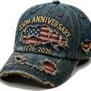 250 Anniversary USA Hat, 250 Anniversary USA Merchandise, Fathers Day Birthday Gift for Dad (Blue)