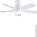 Wiviniya Ceiling Fans with Lights and Remote Control, 41 inch Low Profile Flush Mount Ceiling Fan, 3 CCT LED Dimmable Lights 5 Reversible Plastic Blades 6 Speeds for Bedroom Living Room, White