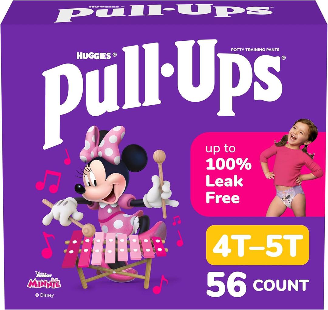 Pull-Ups Girls' Potty Training Pants, Size 4T-5T Training Underwear (38-50 lbs), 56 Count Pull-Ups Girls' Potty Training Pants, Size 4T-5T Training Underwear (38-50 lbs), 56 Count