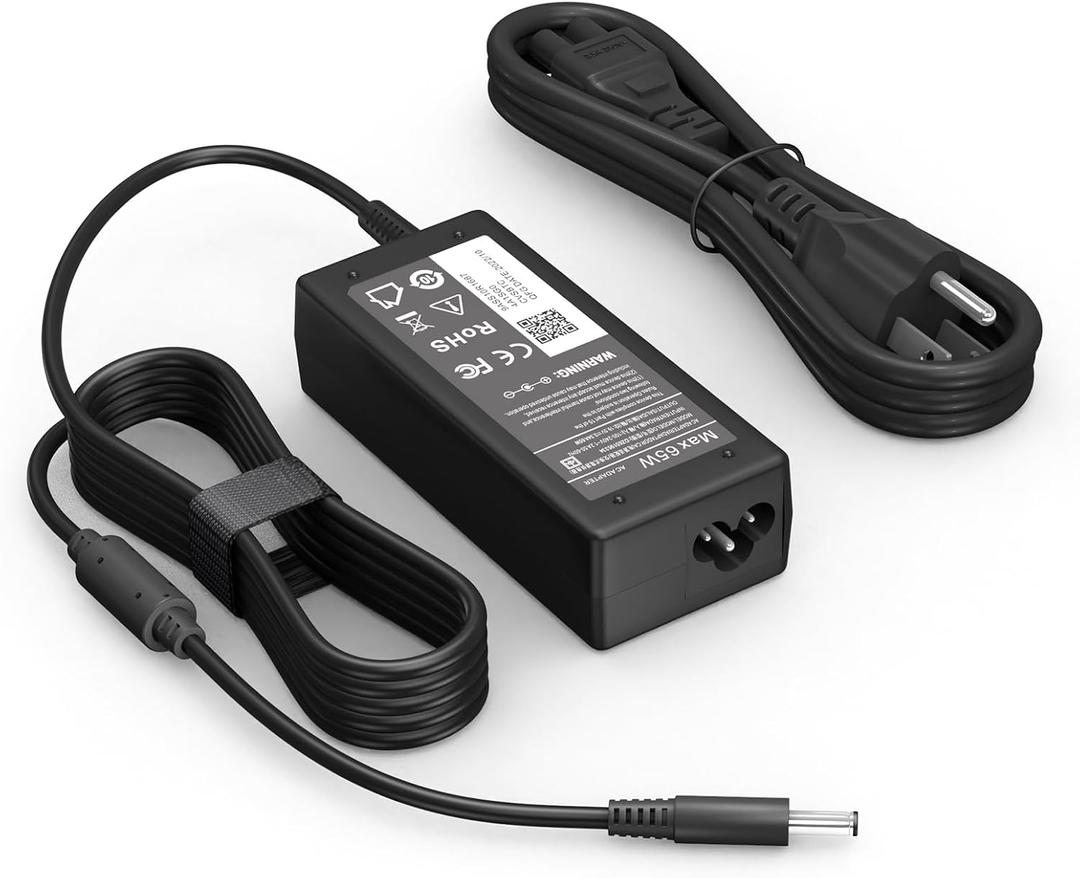 Charger for Dell Laptop 65W 45W Compatible with Inspiron 15 14 13,3000 5000 7000 Series,with Vostro 13 14 15 16 3000 5000 Series,with Latitude 13 14 15 3000 Series Computer Round Tip Power Adapter