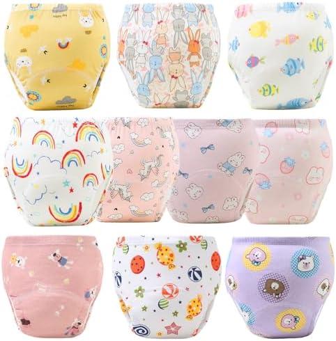 Upairy Potty Training Pants Cotton Absorbent Training Underwear for Toddler Boy and Girls 2T-5T, Soft Absorbent & Leak-Proof with Characters(10PCS, Small)