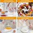 Food Processors, Electric Food Chopper with Meat Grinder & Vegetable Chopper,5QT Thickened Glass Bowl with Powerful 500W Copper Motor,2 Sets of 6-Blades for Fruits/Meat/Nuts,6 Precision Modes