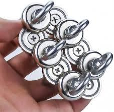 FINDMAG 10 Pack Magnetic Hooks, 60 LBS Silver