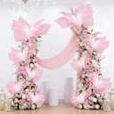 10 Pcs 24'' 20'' 12'' Large Gradient Pink Pearl Butterfly Decoration 3 Size Giant Mariposas Grandes Para Decor Big 3D Silk Butterfly for Indoor Outdoor Wedding Baby Shower Women Birthday Hanging Decor