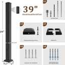 Deck Post,2.8 in. x 2.8 in. x 39 in Opposite Double Side Hole Universal Middle Railing Post with Screws Ending Support Post for Deck Porch Balcony Stair Railing System