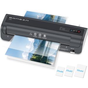 Laminator Machine, Bonsen 13 Inch Wide Thermal Laminator with Never Jam Technology, A3 Laminating Machine with 100 Laminating Sheets for School, Office and Home, Black (L3402)