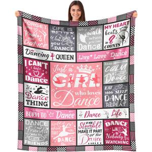 Dance Recital Gifts for Girls, Dance Gifts for Girls Throw Blanket 60" x 50", Dancer Gift for Teens Little Girl, Ballet Ballerina Gift for Dance Team