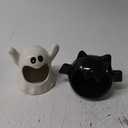 2pcs Halloween Candy Bowls, Bat Ghost Ceramic Dish Candle Holder Tiered Tray Ornament Tableware Party Decor