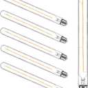 Dimmable Antique T30 Tubular Bulb Warm White Edison LED Long Tube Bulb E26 Style Vintage LED Filament Light Bulb Pack of 6 (6W, 2700K)