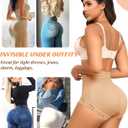 DERCA Butt Lifting Panties Padded Underwear for Women Booty Pads Butt Enhancer Lace Shapewear Panty (Beige, XL)