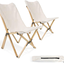 Bathonly 2 Pack Outdoor Folding Camping Chair, Beach Chair with Backpocket and Carry Bag, Portable Butterfly Reclining Chair for Camping, Picnic, Beach, Patio
