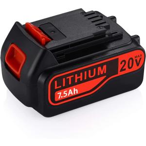 Upgraded 7500mAh 20V LBXR20 Replacement Battery for Black and Decker 20V Lithium Battery LB20 LBX20 LBXR2020-OPE LBXR20B-2 LBX4020